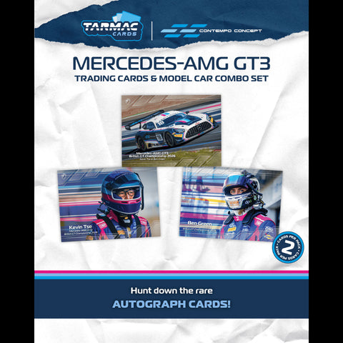 Tarmac Works 1/64 Mercedes-AMG GT3 British GT Championship 2026 Kevin Tse / Ben Green Model Car + Trading Cards Combo Set- Hobby64