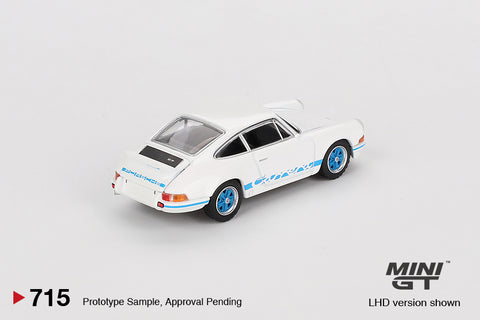 Mini GT 1:64 Porsche 911 Carrera RS 2.7 – Grand Prix White with Blue Livery