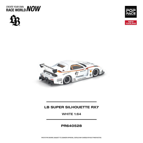 Pop Race 1/64 LB Super Silhouette RX7 (FD3S) White