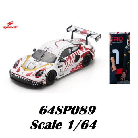 Spark 1/64 Porsche GT3 R No.8 AO Racing Winner Suzuka 1000km 2026 L. Heinrich - A. Picariello - J. Andlauer With Pit Board)