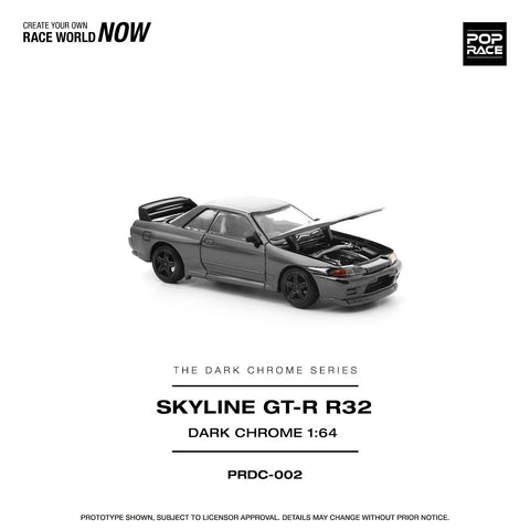 Pop Race 1/64 R32 GT-R Dark Chrome
