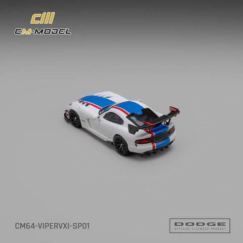 CM Model 1/64 Dodge Viper VXI ACR White w/ Blue and Red Stripes