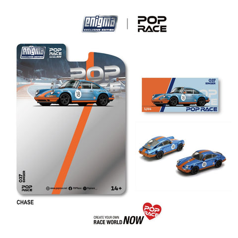Pop Race 1/64 Singer Racing Orange/Blue #18 (Enigma Exclusive Edition)