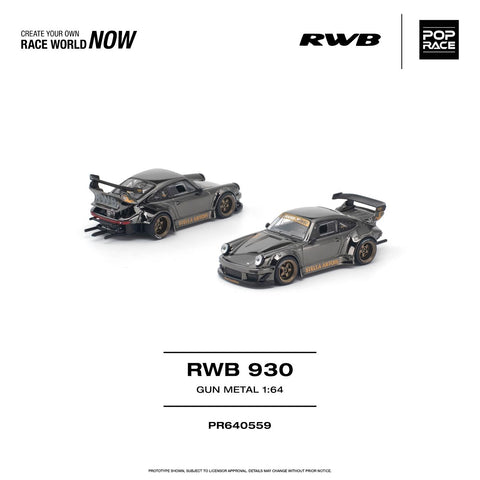 Pop Race 1/64 RWB 930 Gun Metal