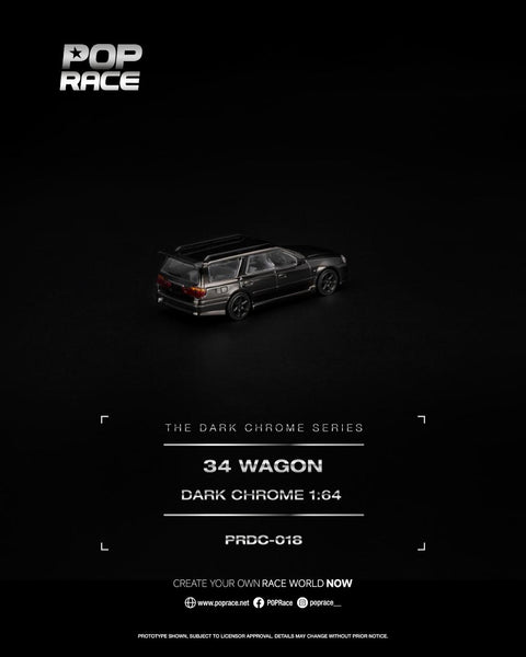 Pop Race 1/64 R34 Wagon Dark Chrome