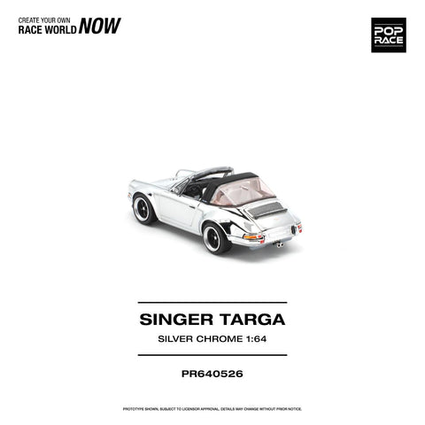 Pop Race 1/64 Singer Targa - Silver Chrome