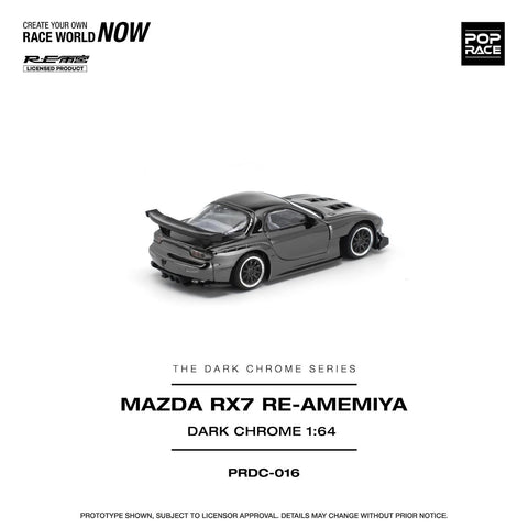 Pop Race 1/64 Mazda RX-7 Re-Amemiya - Dark Chrome
