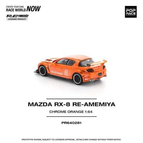 Pop Race 1/64 Mazda RX-8 Re-Amemiya Chrome Orange