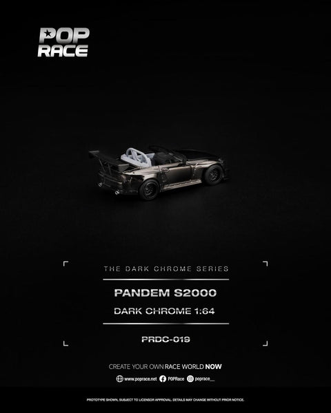 Pop Race 1/64 Pandem S2000 Dark Chrome
