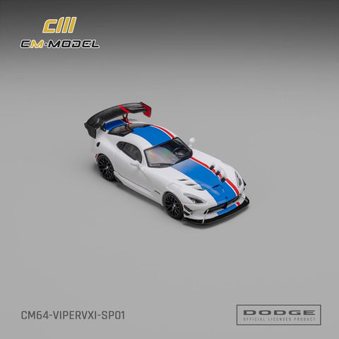 CM Model 1/64 Dodge Viper VXI ACR White w/ Blue and Red Stripes