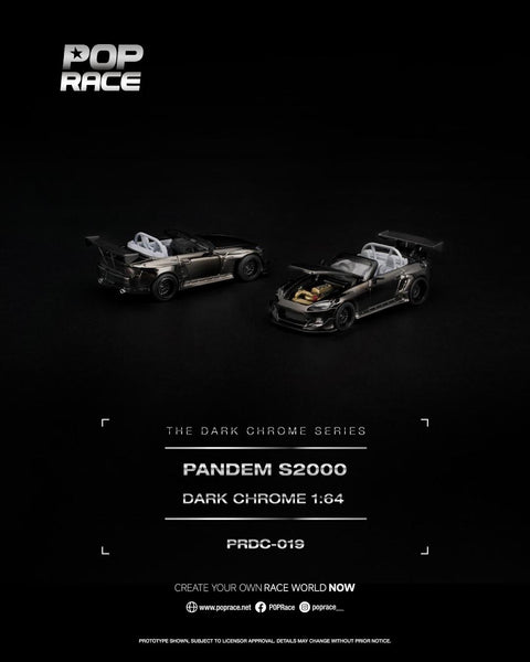 Pop Race 1/64 Pandem S2000 Dark Chrome