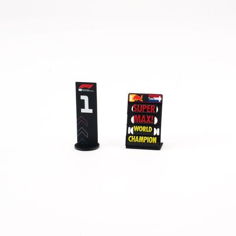 Minichamps 1/43 Oracle Red Bull Racing RB19 - Max Verstappen - Winner Las Vegas GP 2023 w/ Figurine Position Board and Pitboard