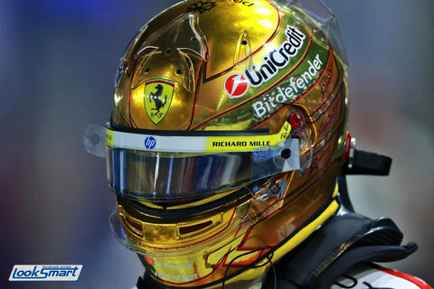 Looksmart 1:5 Lewis Hamilton Scuderia Ferrari HP Singapore Grand Prix 2026 Helmet - Gold