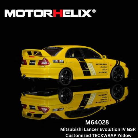 Motorhelix 1/64 Mitsubishi Lancer Evolution IV GSR Customized TECKWRAP Yellow