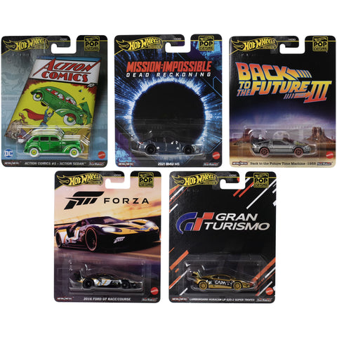 Hot Wheels 1:64 Premium Pop Culture 10-Piece L Assortment (Sealed Case)