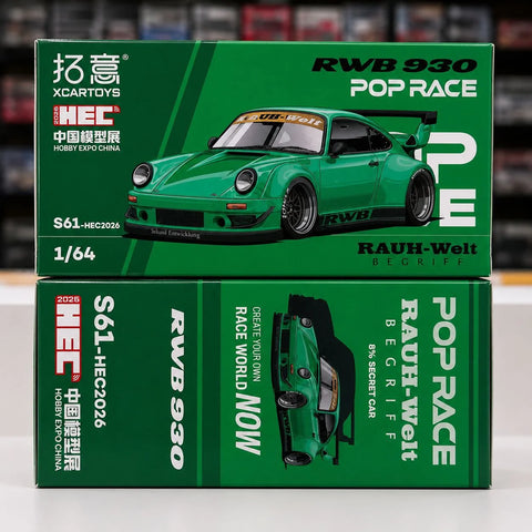 Pop Race 1/64 RWB 930 Green HEC 2026