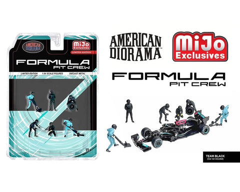 American Diorama 1:64 Figures Formula Pit Crew – Team Black - GT Hobby Store