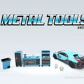 American Diorama 1/64 Metal Tools Set B Blue - GT Hobby Store