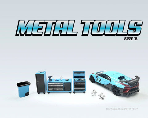 American Diorama 1/64 Metal Tools Set B Blue - GT Hobby Store