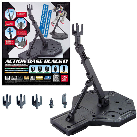 Bandai 1/100 Black Action Base 1 Display Stand - GT Hobby Store
