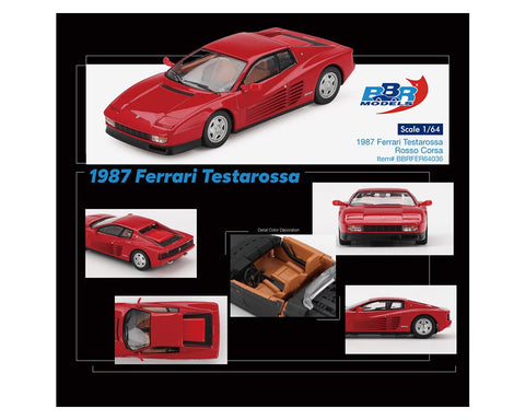 BBR 1:64 1987 Ferrari Testarossa – Rosso Corsa - GT Hobby Store