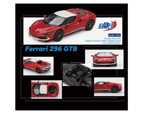 BBR 1:64 Ferrari 296 GTB Asseto Fiorano F2004 Tribute Livery - GT Hobby Store