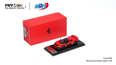BBR 1/64 Ferrari F80 Rosso Corsa With Carbon Wheels (CTE 2026) - GT Hobby Store