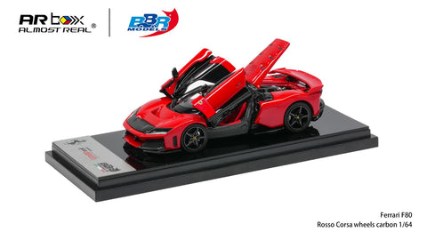 BBR 1/64 Ferrari F80 Rosso Corsa With Carbon Wheels (CTE 2026) - GT Hobby Store