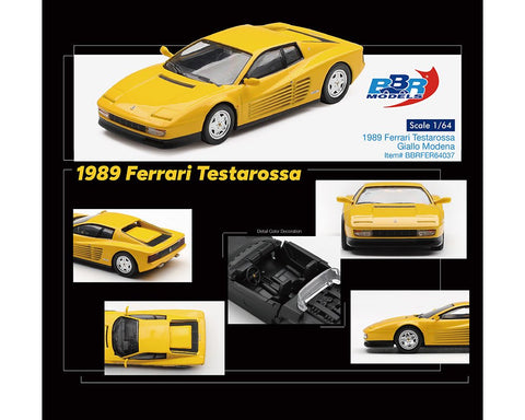 BBR Models 1:64 1989 Ferrari Testarossa – Giallo Modena – Limited Edition - GT Hobby Store