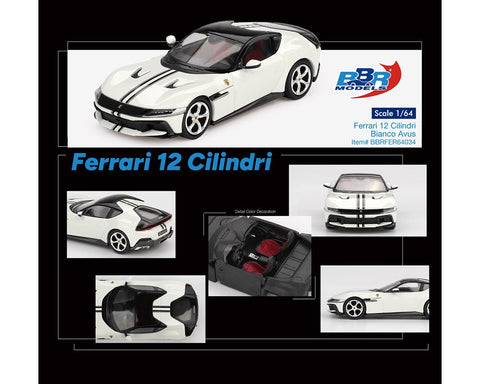 BBR Models 1:64 Ferrari 12 Cilindri – Bianco Avus White – Limited Edition - GT Hobby Store