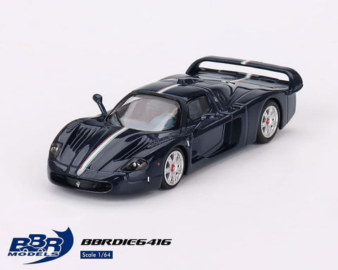 BBR Models 1:64 Maserati MC12 Stradale – Blue Metallic w/ Stripe - GT Hobby Store