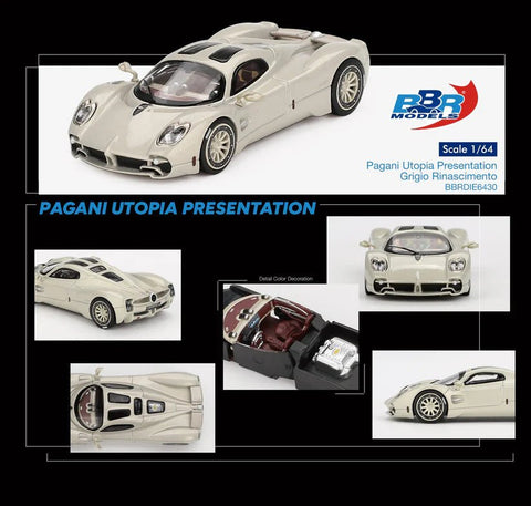 BBR Models 1:64 Pagani Utopia Presentation Grigio Rinascimento – Limited Edition - GT Hobby Store