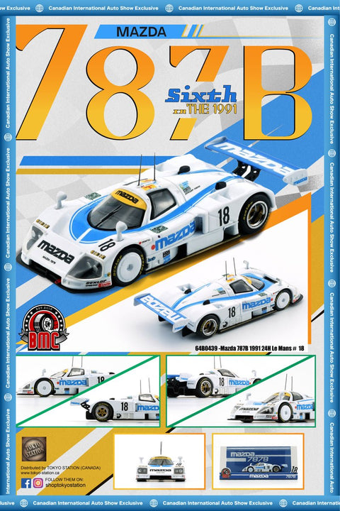 BM Creations x TOKYO STATION 1/64 Mazda 787B 18 White 1991 24h Le Mans CIAS 2025 - GT Hobby Store