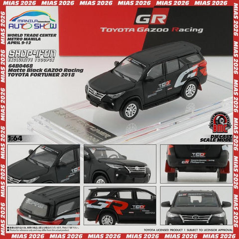 BMC 1/64 Toyota Fortuner 2018 - Matte Black - GR Racing (RHD) S4F - Philippines Exclusive - GT Hobby Store