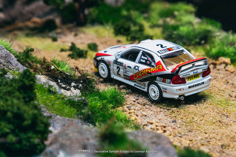 Tarmac Works 1/64 Mitsubishi Carisma GT Evolution IV RAC Rally 1997 Richard Burns / Robert Reid- Global64