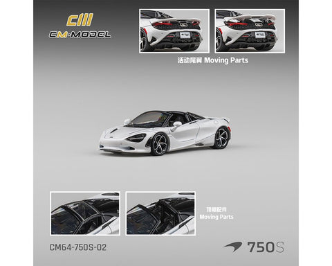 CM Model 1:64 Mclaren 750S Spider – Silica White – Limited Edition - GT Hobby Store