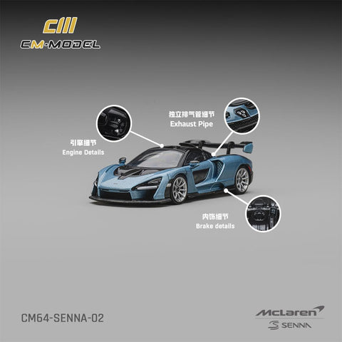 CM Model 1/64 McLaren Senna Ice blue - GT Hobby Store