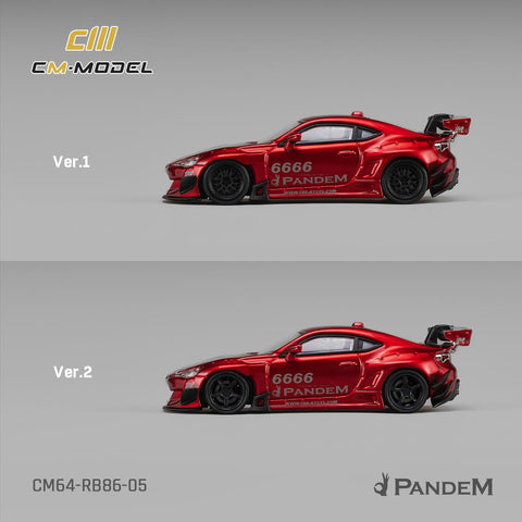CM Model 1/64 Toyota GT86 Pandem Widebody V3.5 Metallic Red - GT Hobby Store