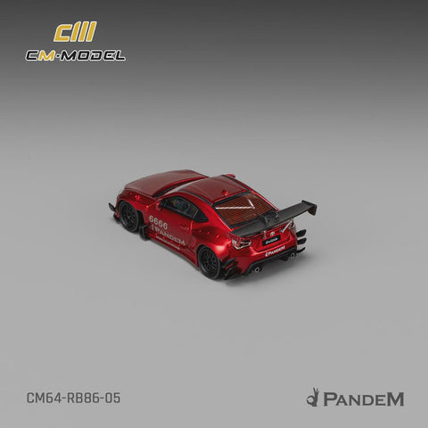 CM Model 1/64 Toyota GT86 Pandem Widebody V3.5 Metallic Red - GT Hobby Store