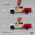CM Model 1:64 Toyota Tundra Baja Heritage – White w/ Racing Stripes – Limited Edition - GT Hobby Store