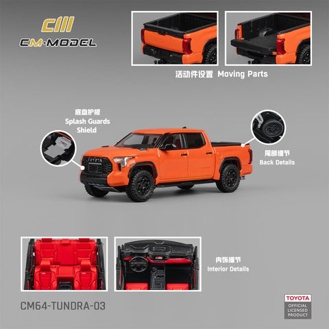 CM Model 1/64 Toyota Tundra TRD Orange - GT Hobby Store