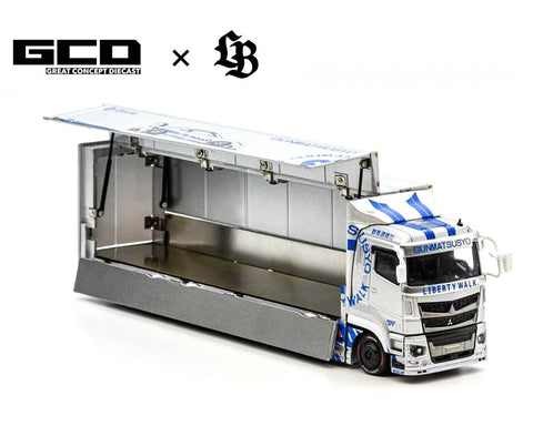 GCD 1/64 LBWK Mitsubishi Fuso Super Great Transporter TAS Special – Silver - GT Hobby Store