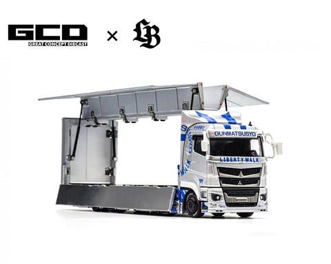 GCD 1/64 LBWK Mitsubishi Fuso Super Great Transporter TAS Special – Silver - GT Hobby Store