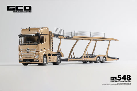 GCD 1/64 Mercedes-Benz Actros Auto Transporter – Gold - GT Hobby Store