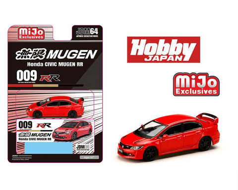 Hobby Japan 1:64 Honda Mugen Civic RR (FD2) – Milano Red – Mijo Exclusives - GT Hobby Store