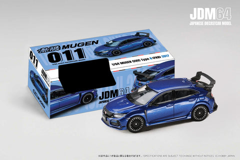 Hobby Japan JDM64 1/64 Mugen Civic Type R (FK8) 2017 - Racing Blue Pearl - GT Hobby Store