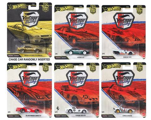 Hot Wheels Premium 1:64 Car Culture 10 - Piece Vintage Racing T Assortment (Sealed Case) - GT Hobby Store