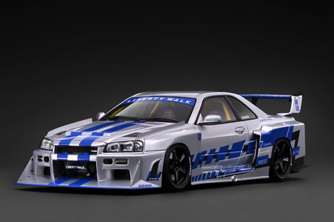 Ignition Model 1/18 LB-ER34 Super Silhouette SKYLINE Silver - GT Hobby Store