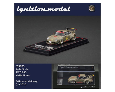Ignition Model 1:64 Rauh - Welt Begriff RWB 993 – Matte Green - GT Hobby Store