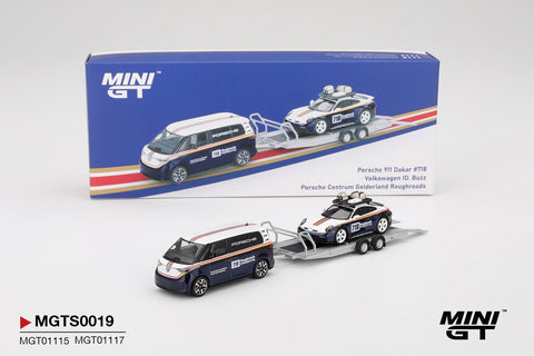 (INCOMING) Mini GT 1/64 Porsche 911 Dakar 718 / Volkswagen ID. Buzz Porsche Centrum Gelderland Roughroads Set - GT Hobby Store